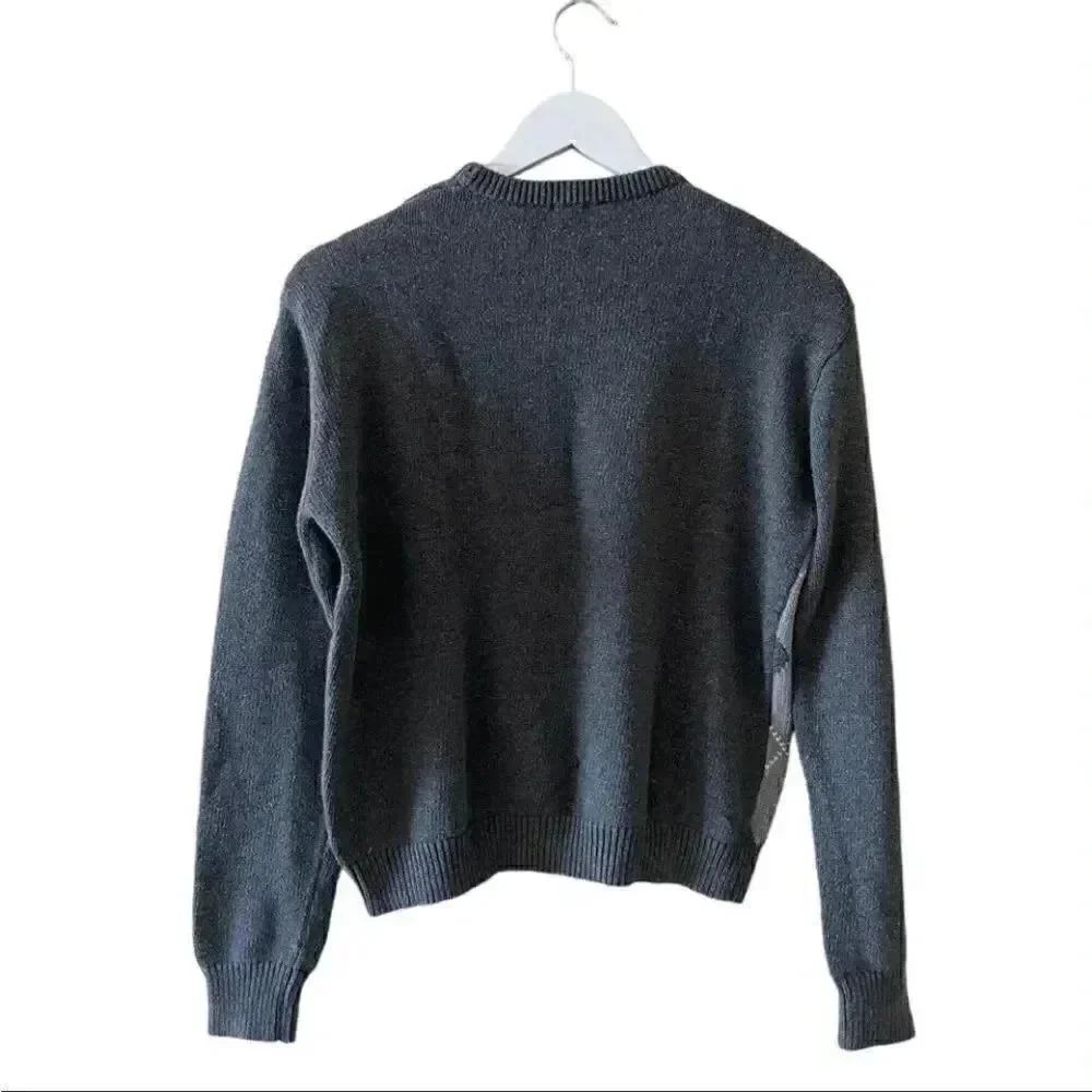 John Galt California Cotton Blend Grey Argyle Golf Long Sleeves Men’s Sweater M